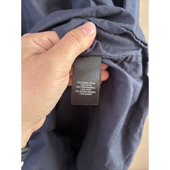 Kenneth Cole Men’s XL Slim Fit Button Down Shirt Navy Blue Dress Casual - Picture 6 of 8